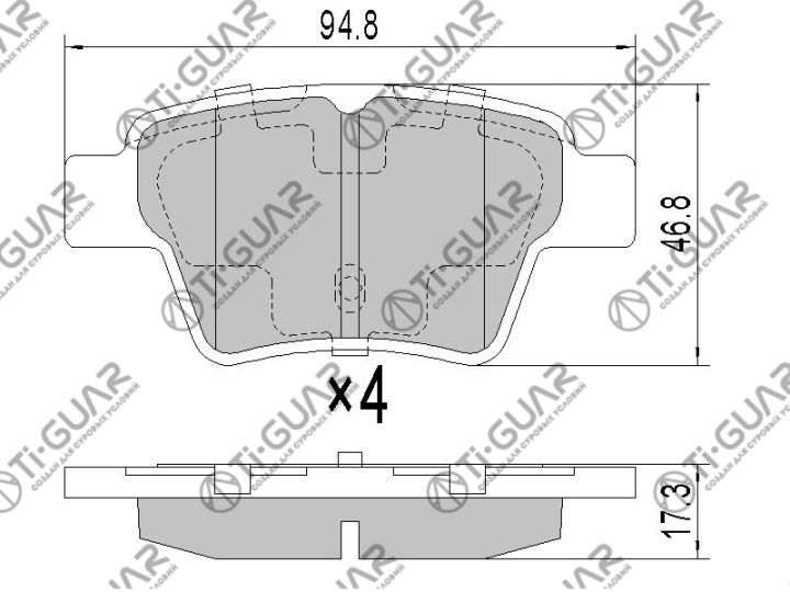 Тормозные колодки TG-0069/PN0069* Ti·GUAR